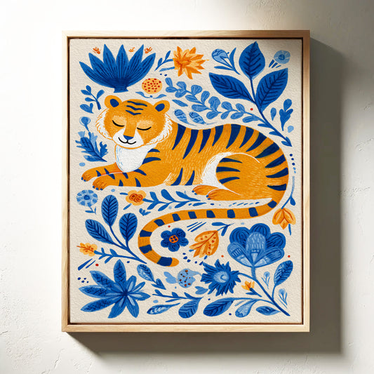 Amidst Flora, A Tiger Rests