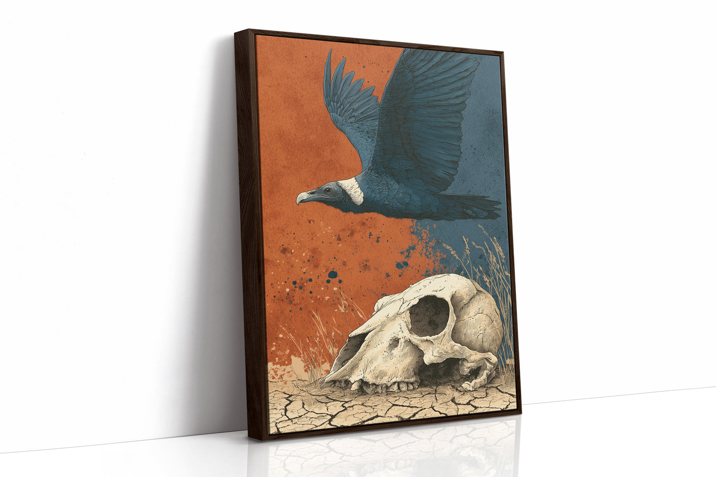 Vulture Over Cracked Earth
