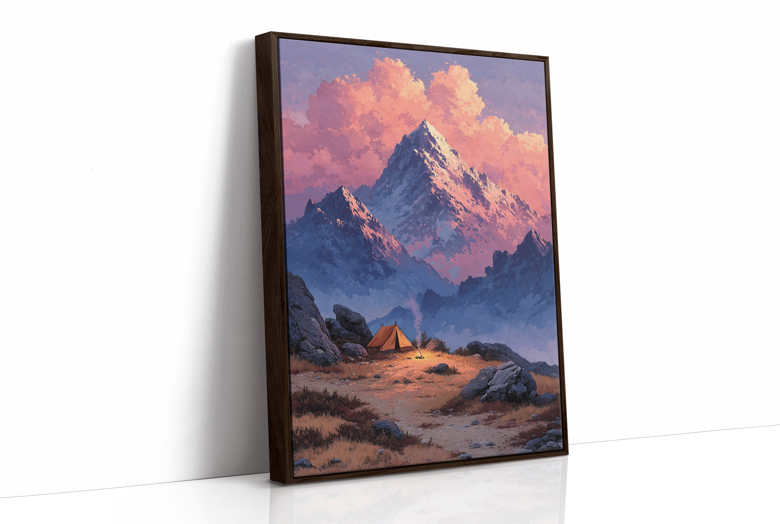 Lone Tent Under Crimson Peaks