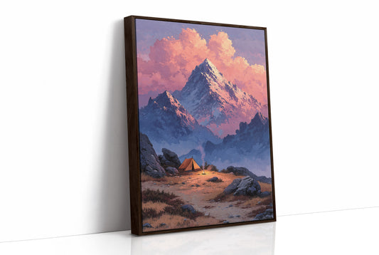 Lone Tent Under Crimson Peaks