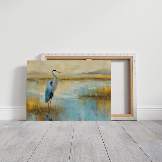 Blue Sentinel At Golden Marsh