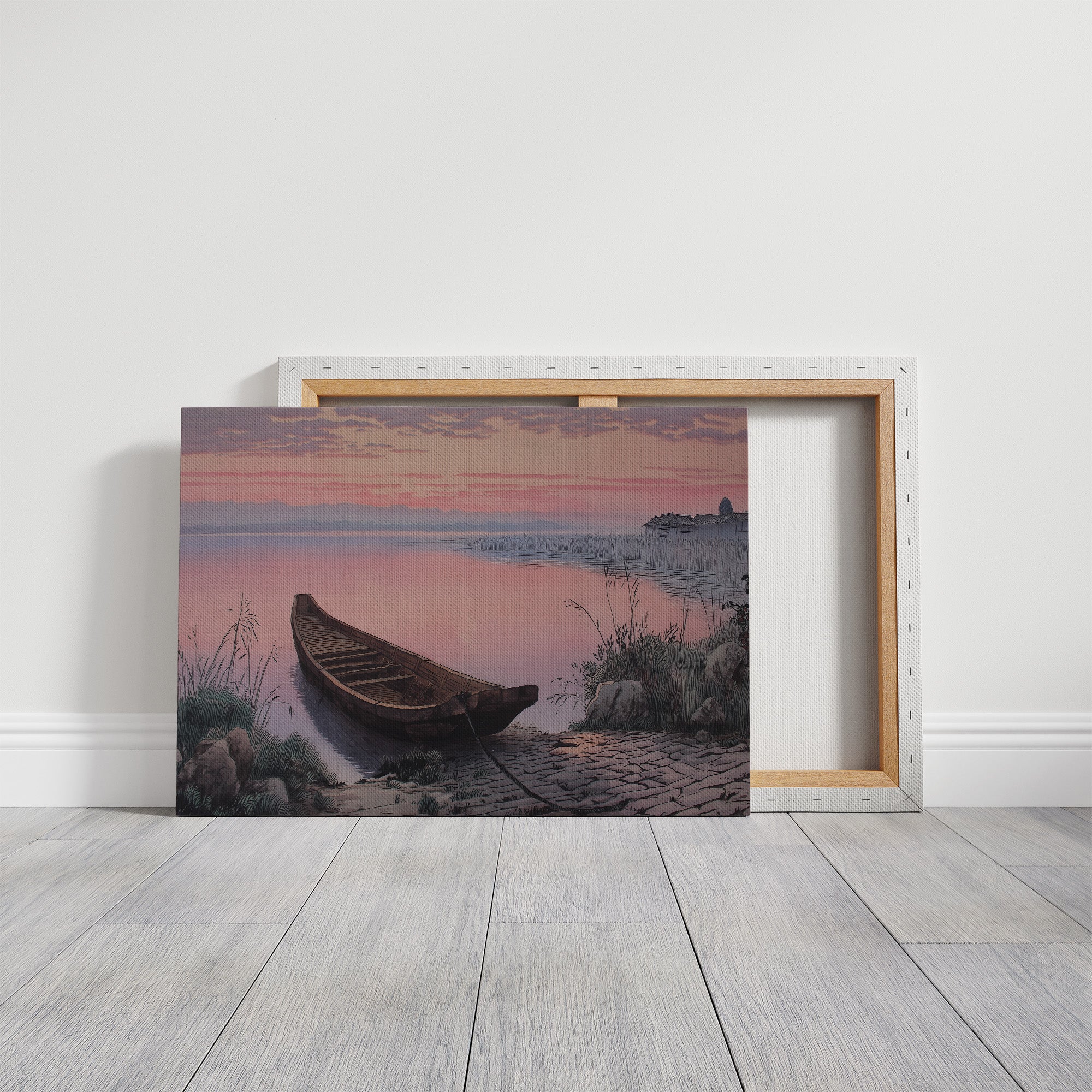 Lakeside Boat Awaits Dawn's Promise