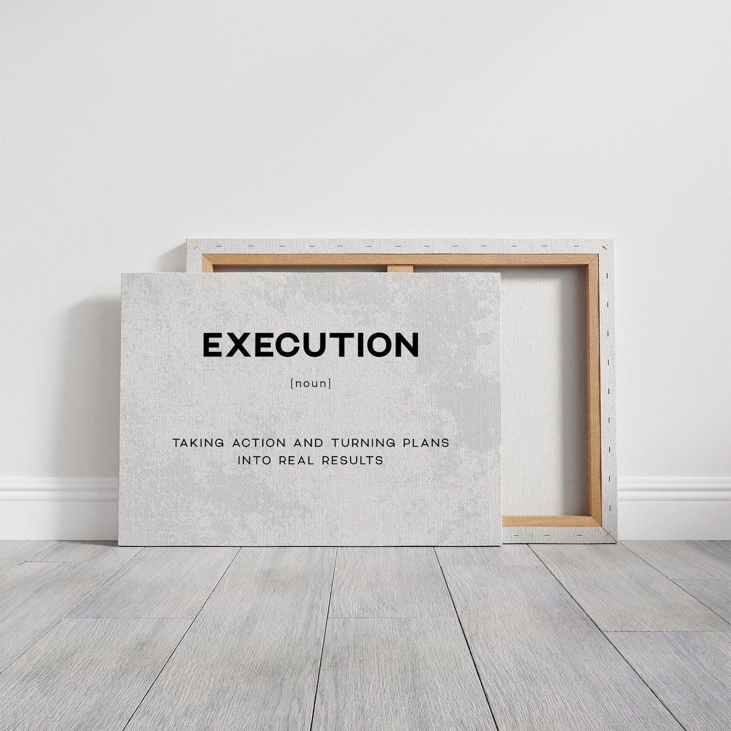 Execution Definition Canvas Art | Bold Motivational Typography Print for Home Office, Gym or Entrepreneur Décor