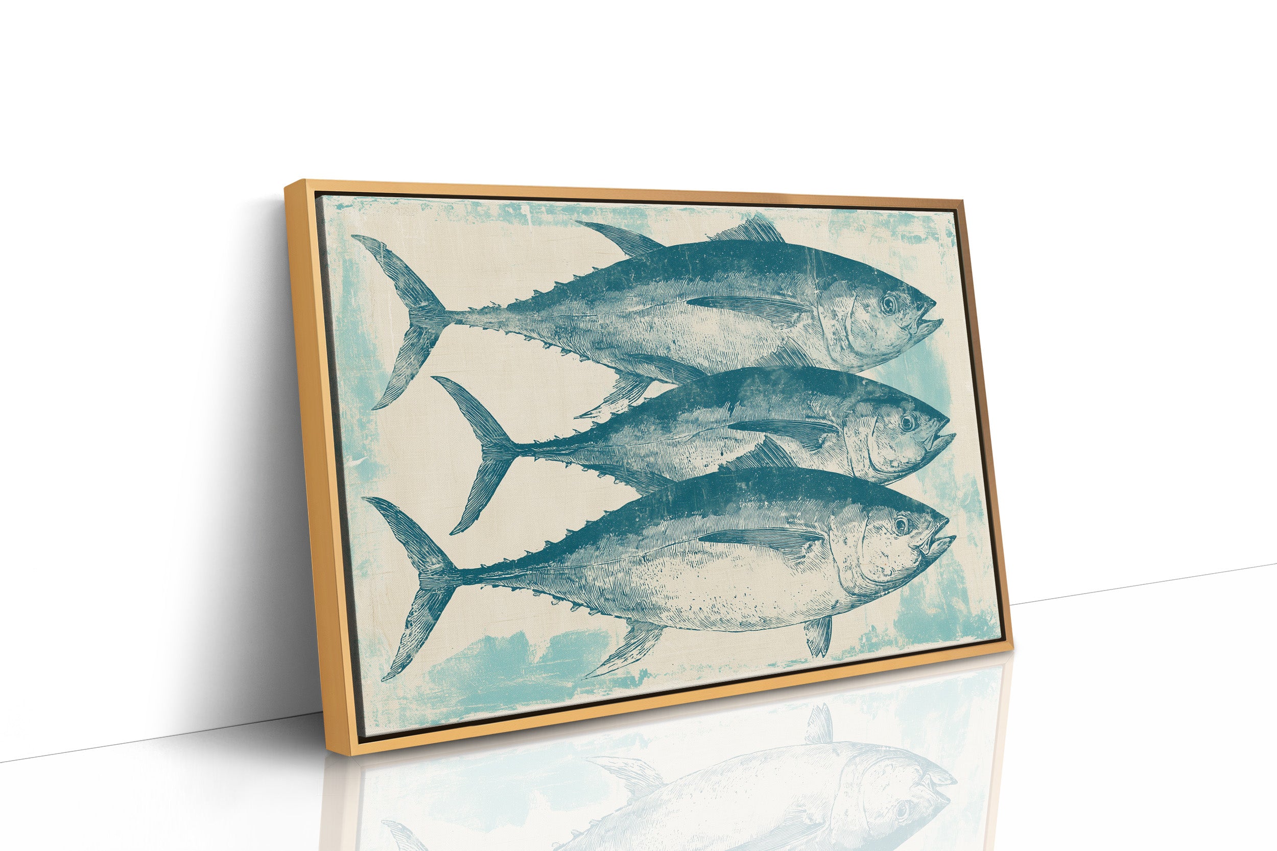 School of Tuna, Vintage Block Print