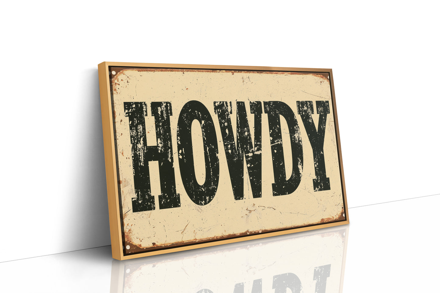 Howdy, Rusted Tin Sign