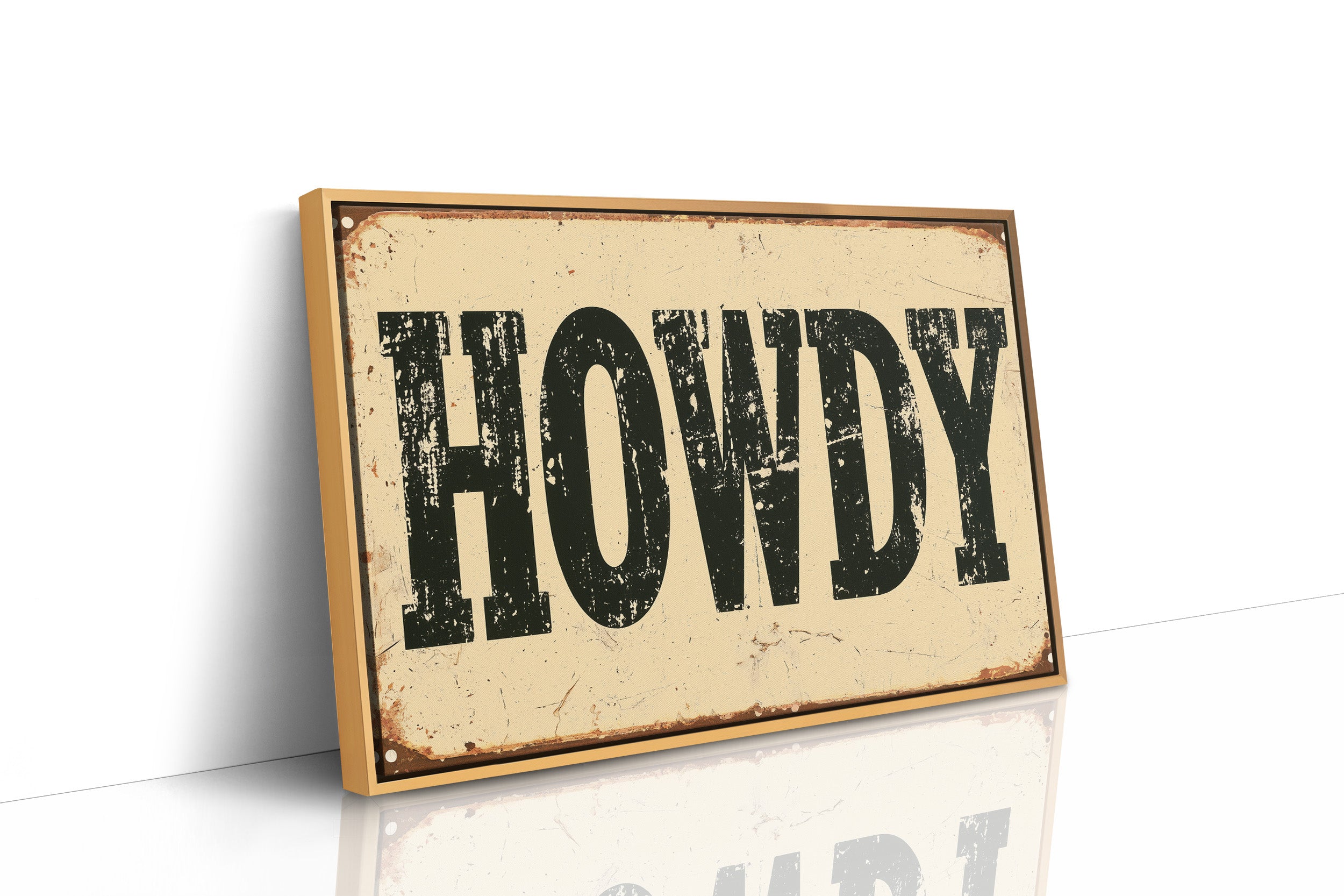 Howdy, Rusted Tin Sign