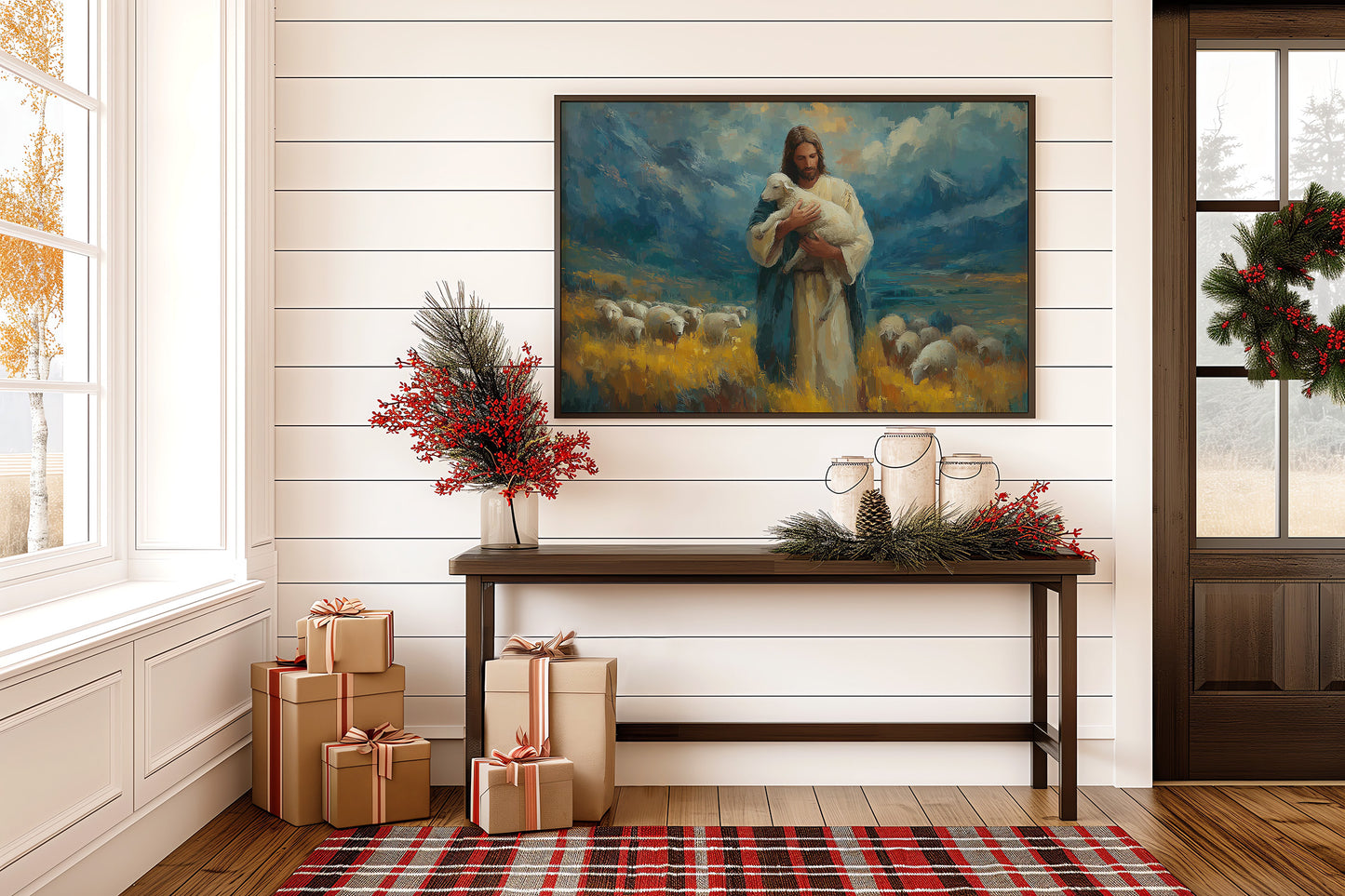 Gentle Shepherd Tends Golden Fields