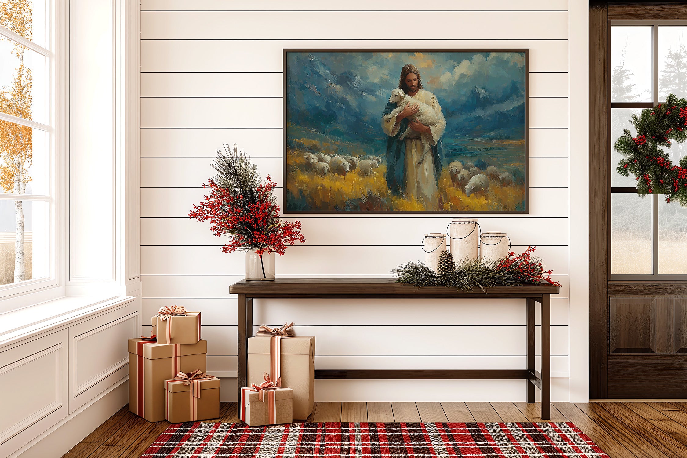 Gentle Shepherd Tends Golden Fields