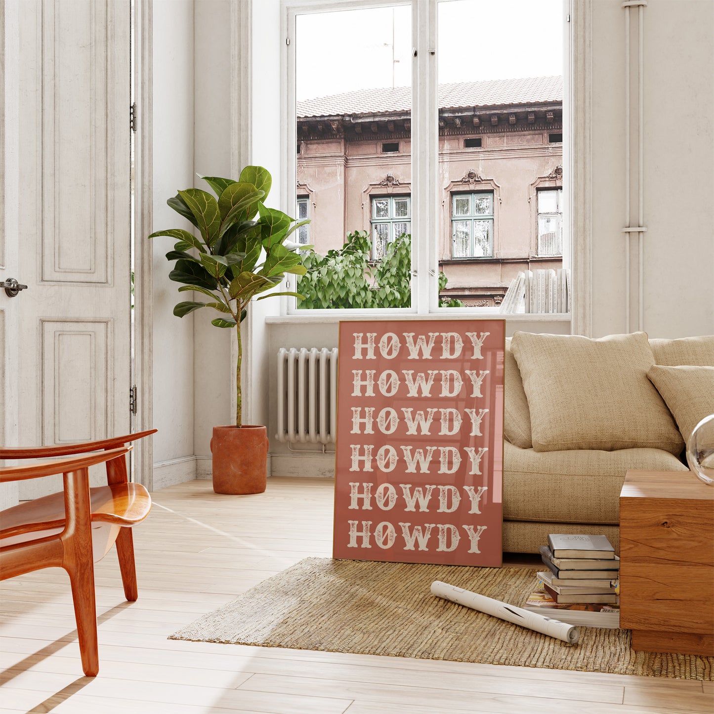 Howdy Western Typography Print – Rustic Country Wall Art