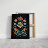 Midnight Garden Blooms In Coral