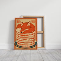 Fox Napping on Pancakes