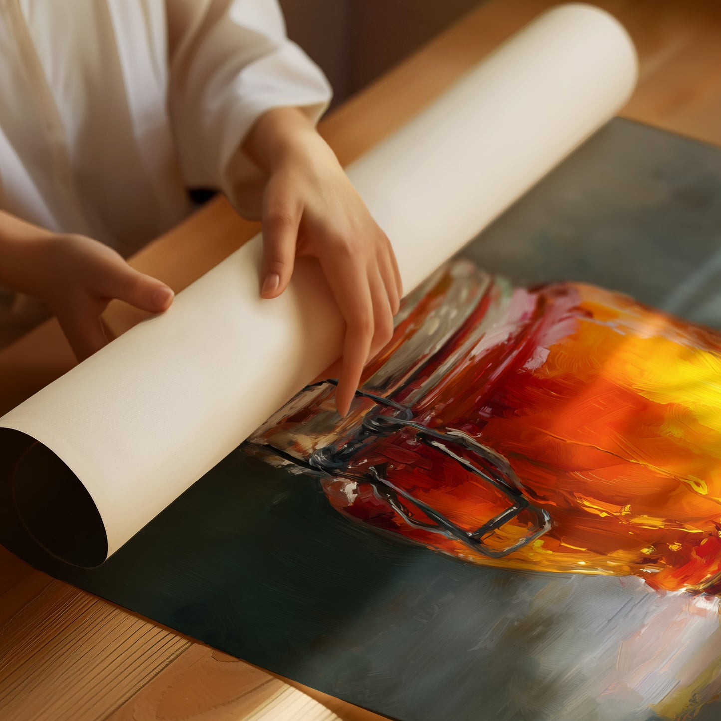 Golden Stillness in Glass