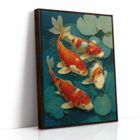 Koi Dance Among Jade Lilies