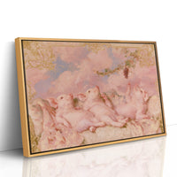 Piglet Cherubs Reaching for Grapes
