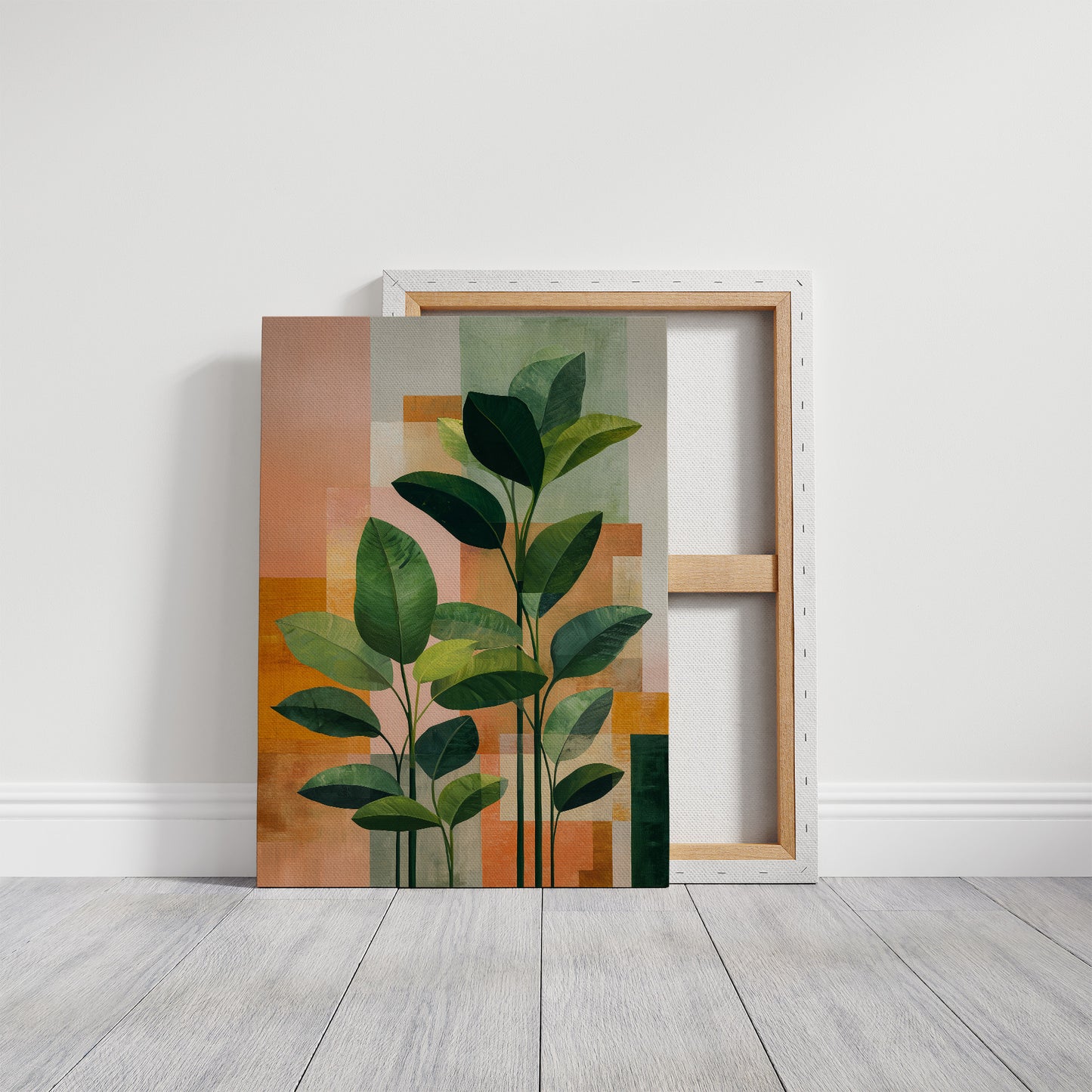 Geometric Harmony: Foliage in Warm Abstraction
