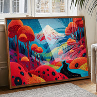 Sacred Peak Through Crimson Forest