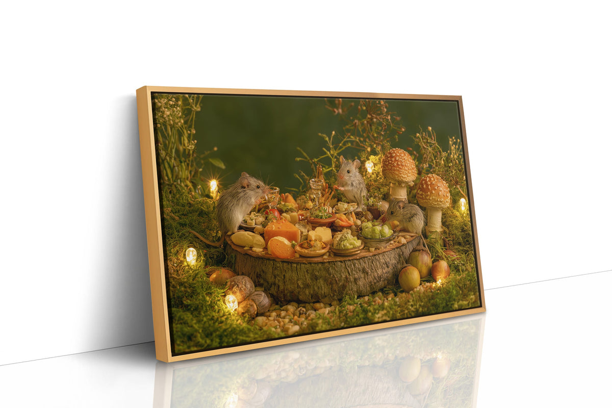 Woodland Mice Feast by Lantern