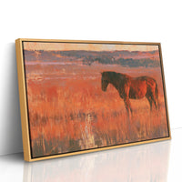Grazing Horse, Crimson Dusk