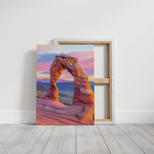Delicate Arch at Dusk in Painted Sky