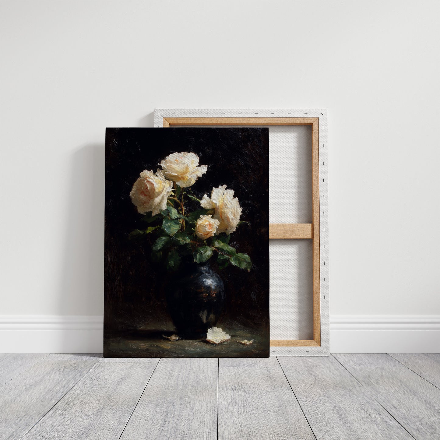 Pale Blooms Against Midnight Walls