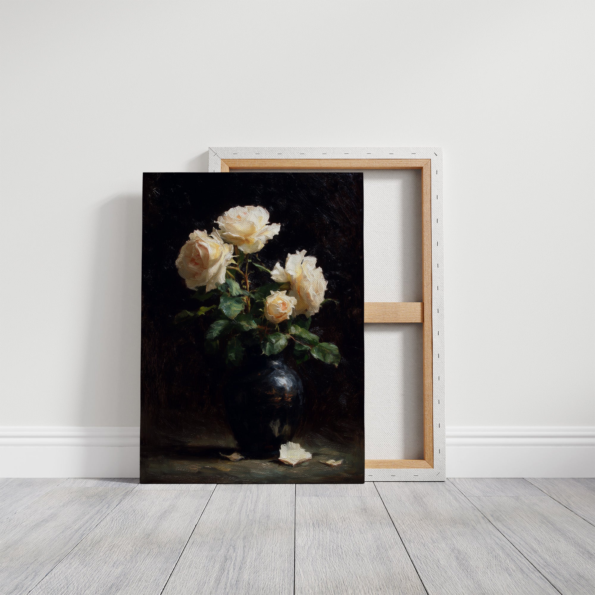 Pale Blooms Against Midnight Walls