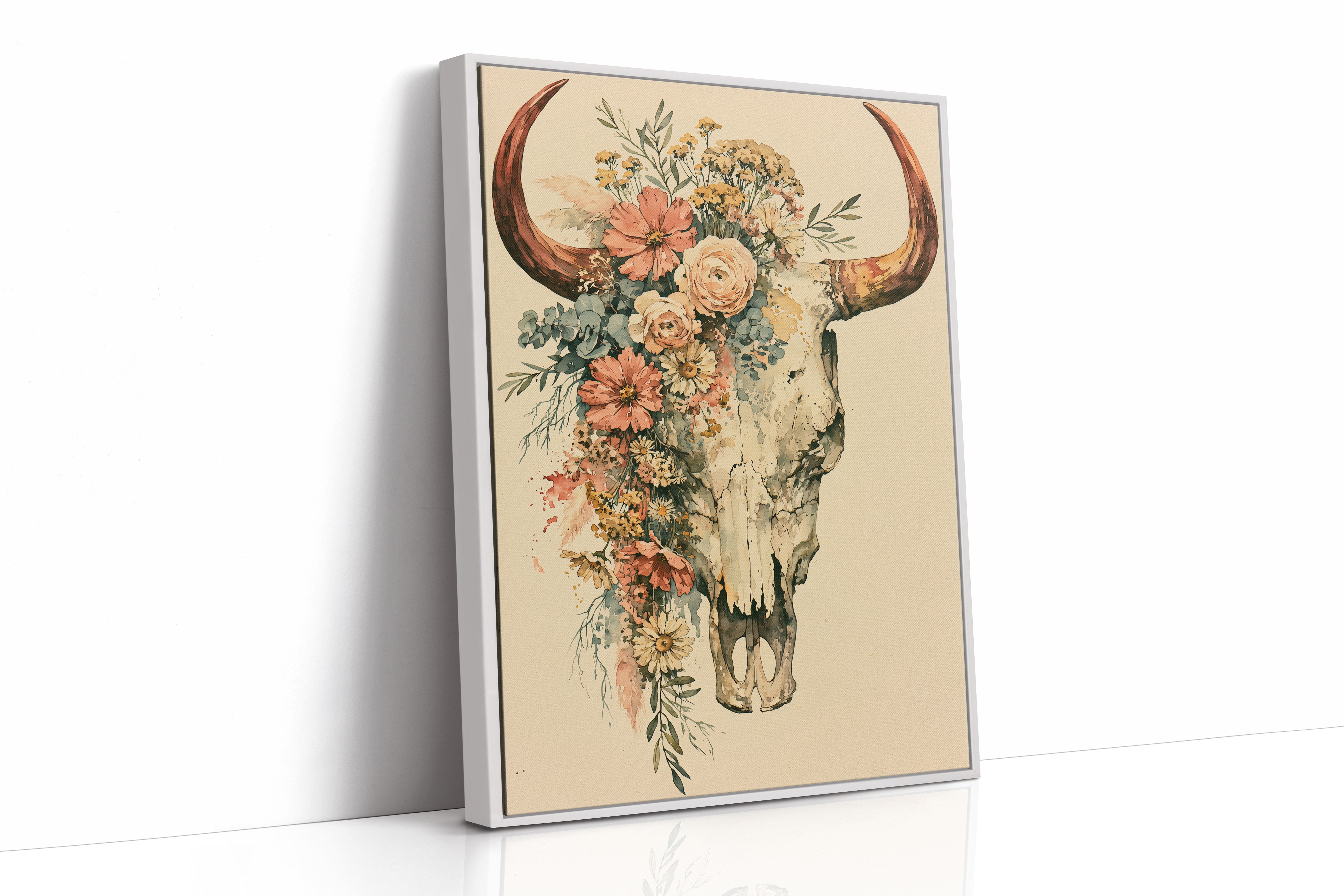 Skull Dressed in Wildflowers