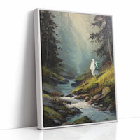 The Hiker Beneath Misty Pines