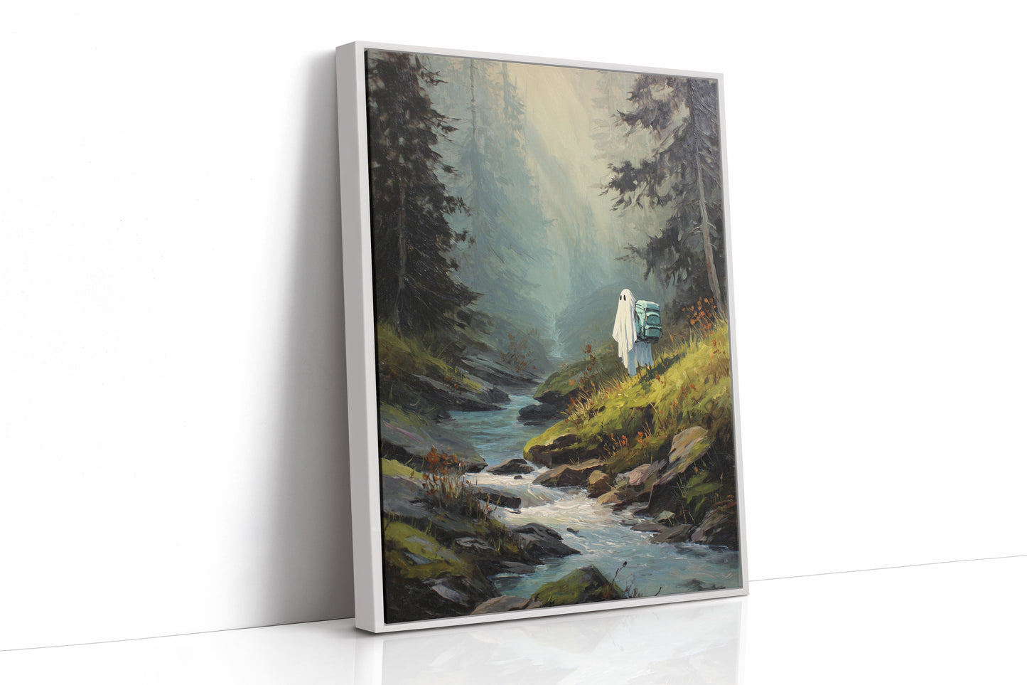 The Hiker Beneath Misty Pines