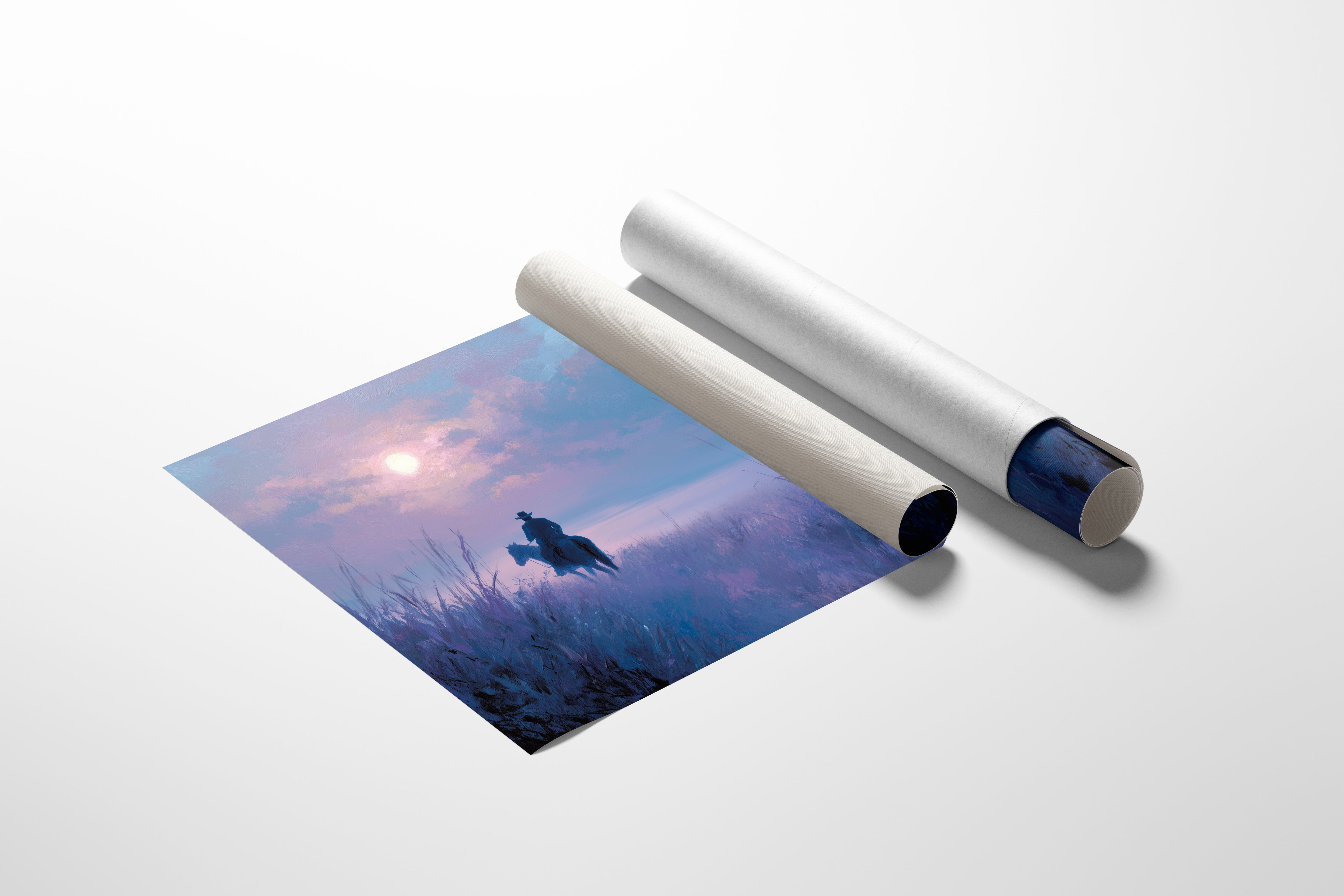 Twilight Rider Crosses Misty Waters