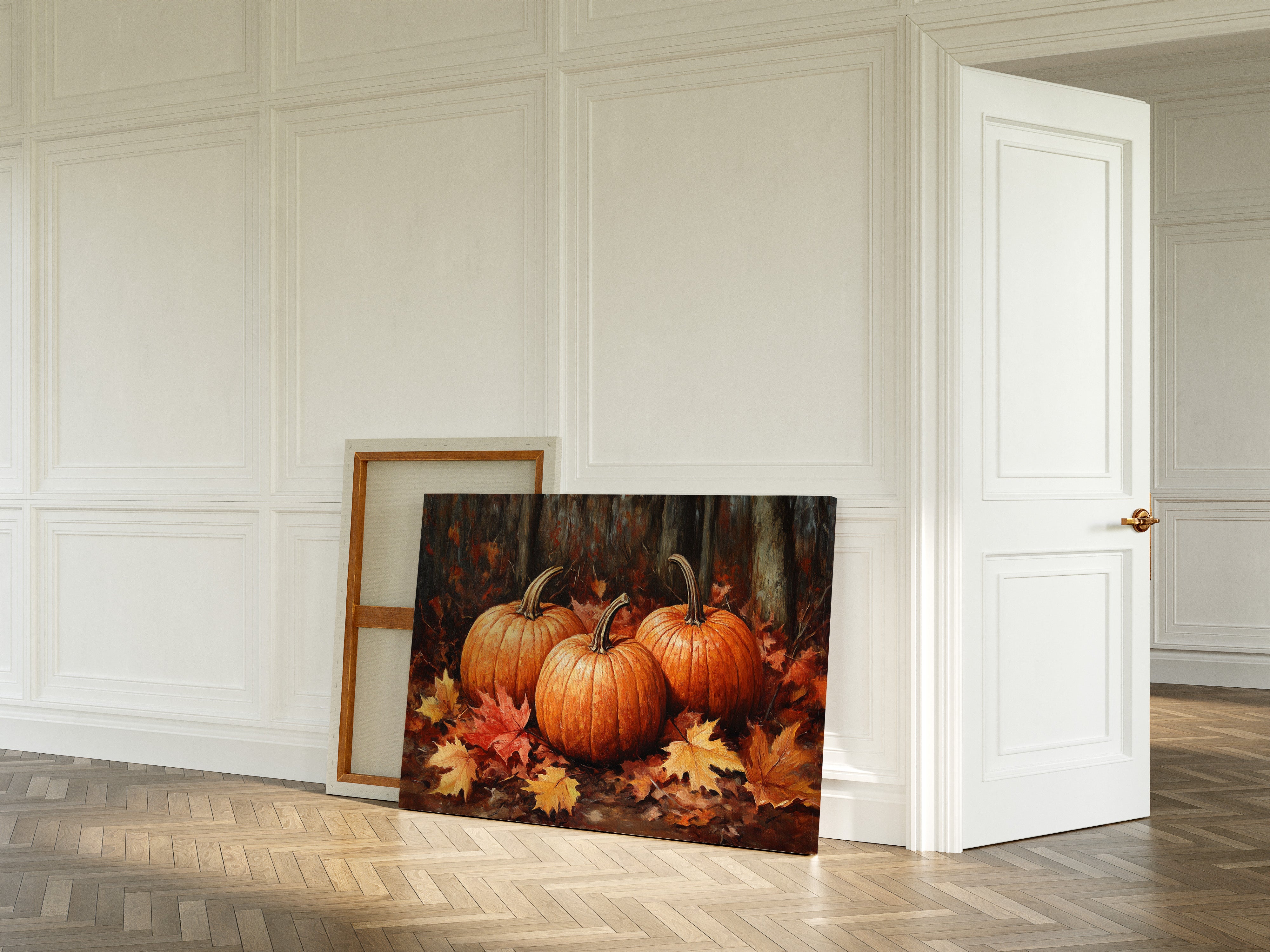 Autumn's Orange Glow Among Leaves