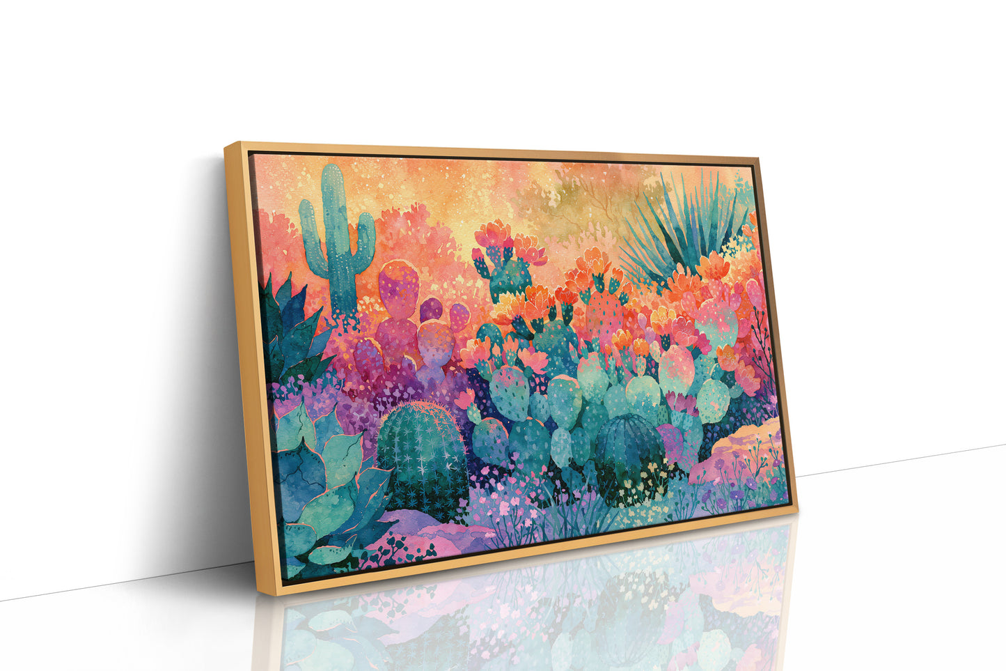 Prickly Pear Bloom, Desert Sunrise