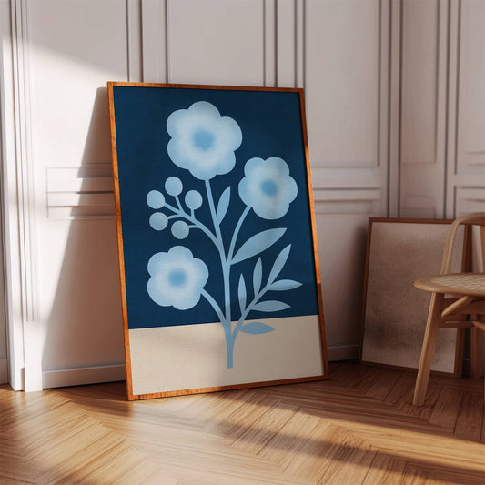 Midnight Garden Blooms In Blue