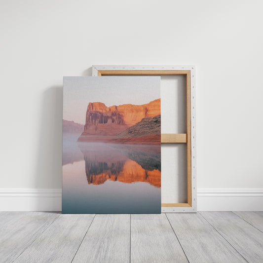 Desert Cliffs Reflected in Morning Mist