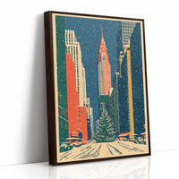 Snowy New York Skyline Christmas