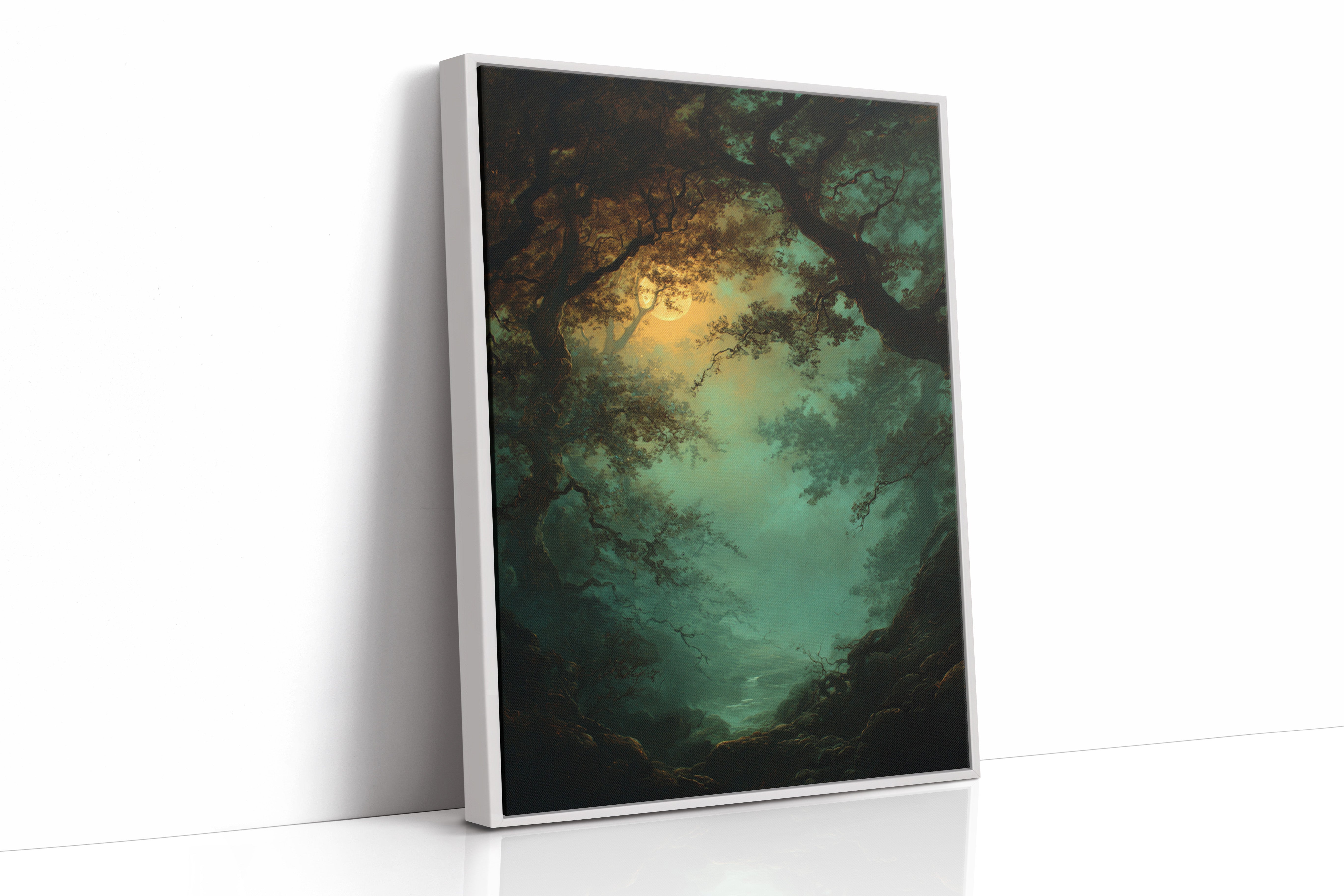 Moonlit Path Through Ancient Trees