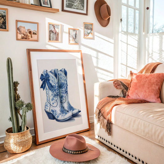 Wildflower Cowgirl Dreams - Blue Western Boots