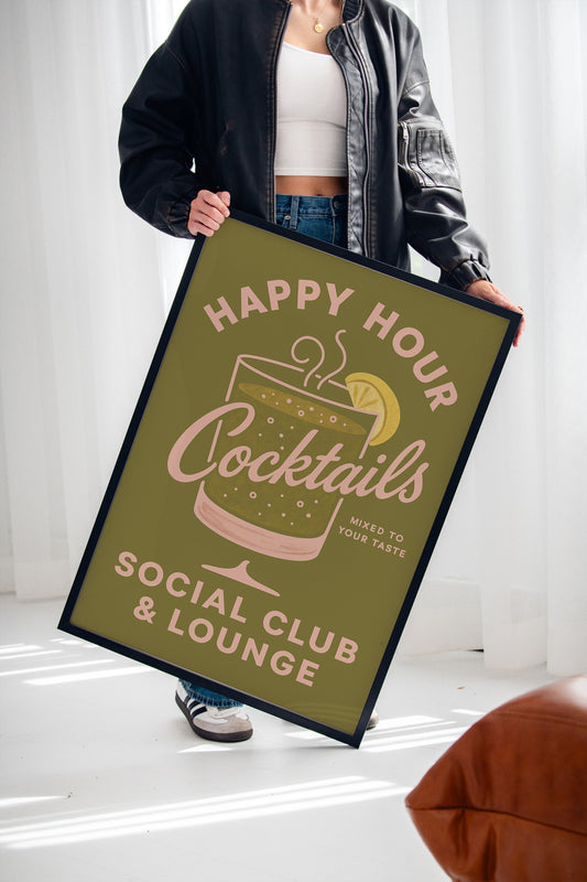 Happy Hour Cocktails Lounge Print