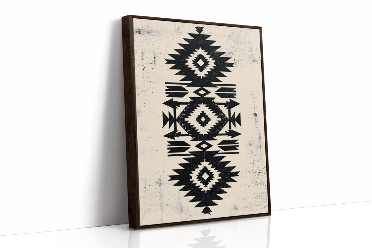 Distressed Black Aztec Arrow Medallion