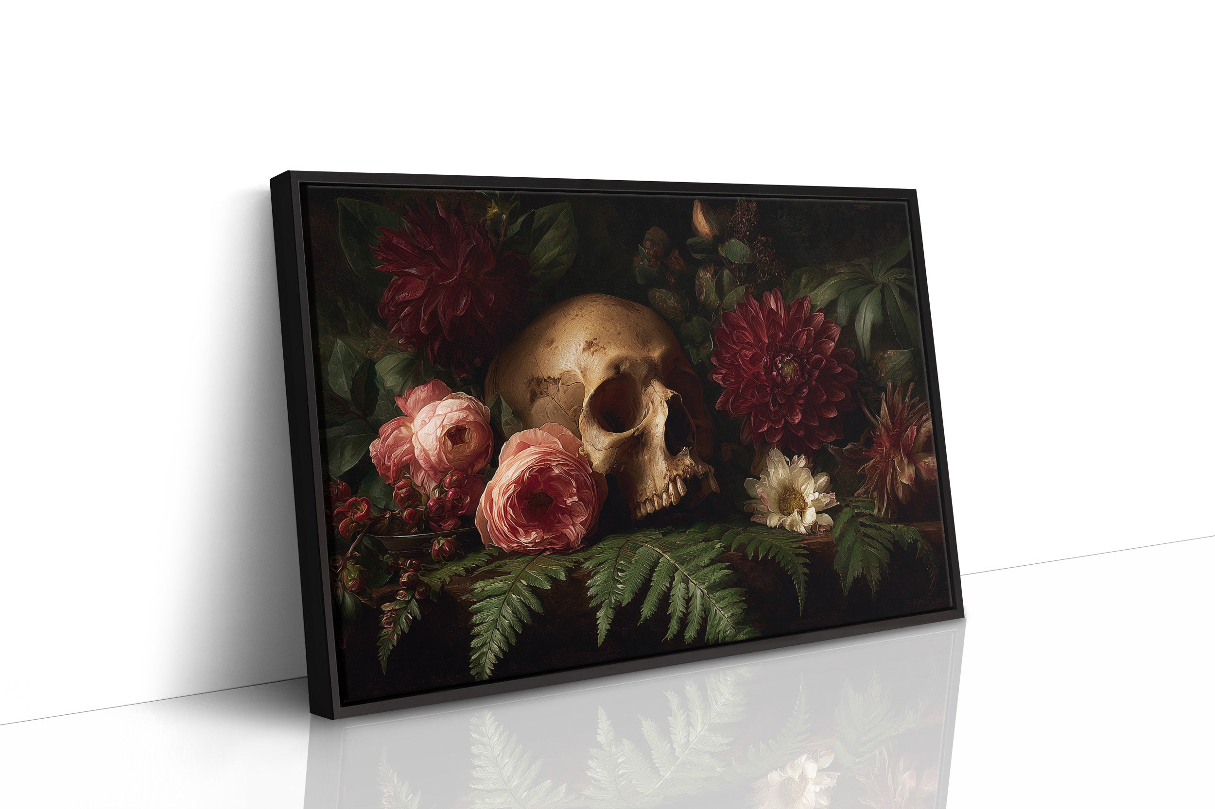 Roses Bloom Against Mortality's Canvas