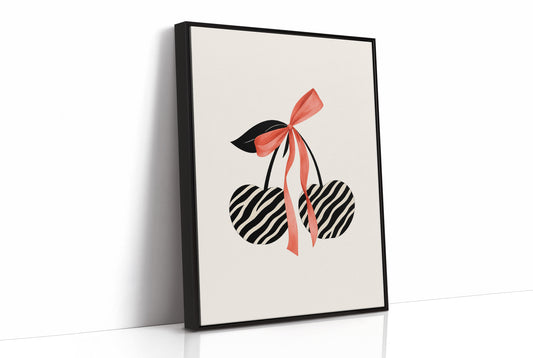 Zebra Cherries Tied With Coral Silk