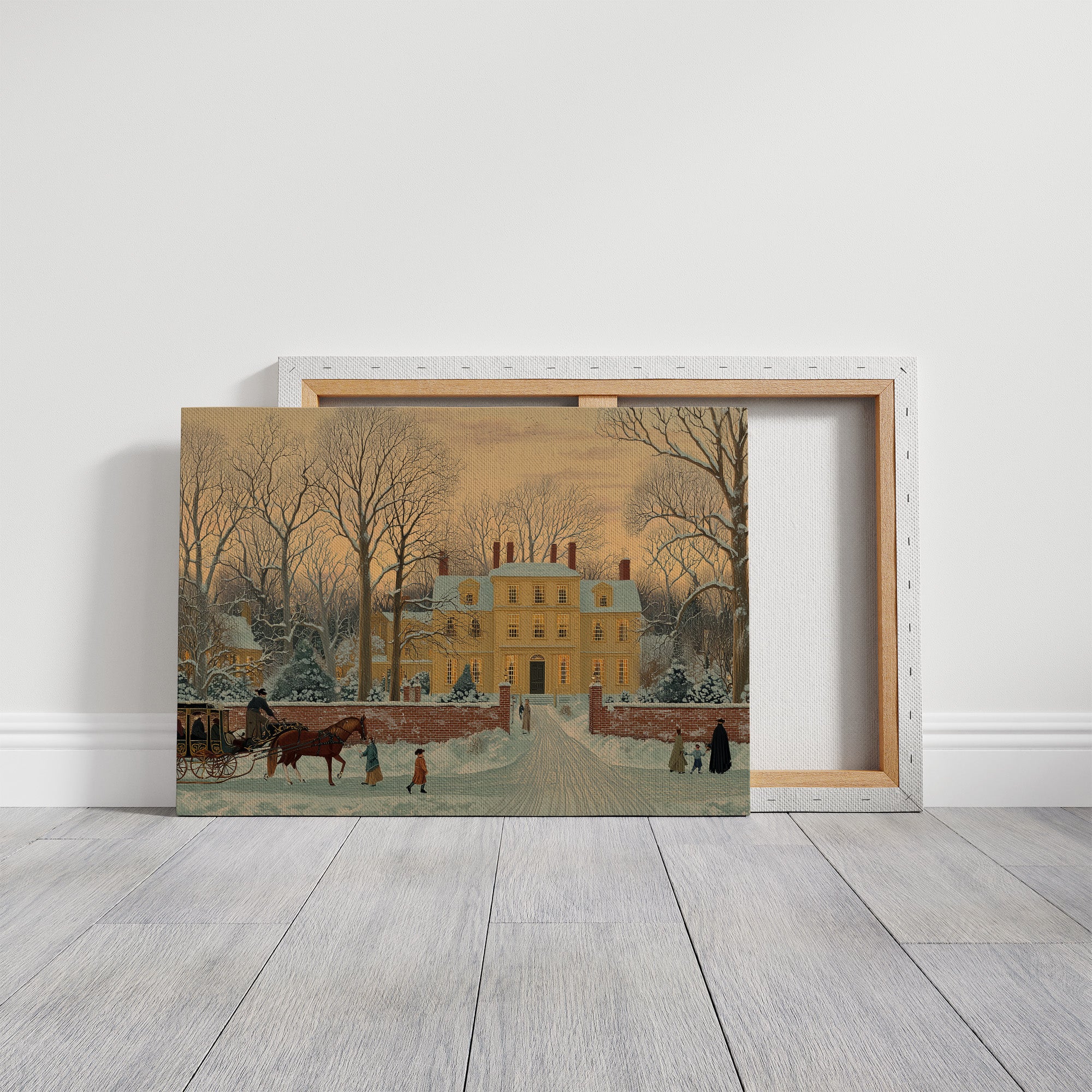 Yellow Manor Awaits Winter Evening