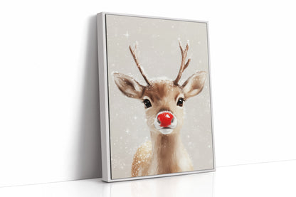 Adorable Snowy Reindeer – Cozy Christmas Wall Art Print