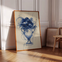 Indigo Roses Dance In Crystal Urn