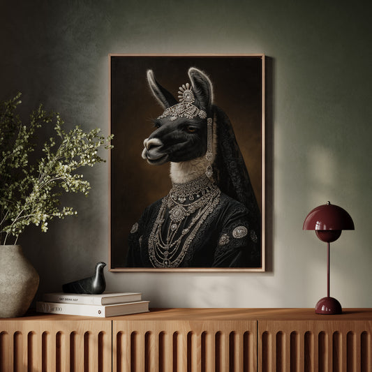 Regal Llama in Opulent Attire