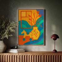 Wooden Horse Meets Morning Tulips