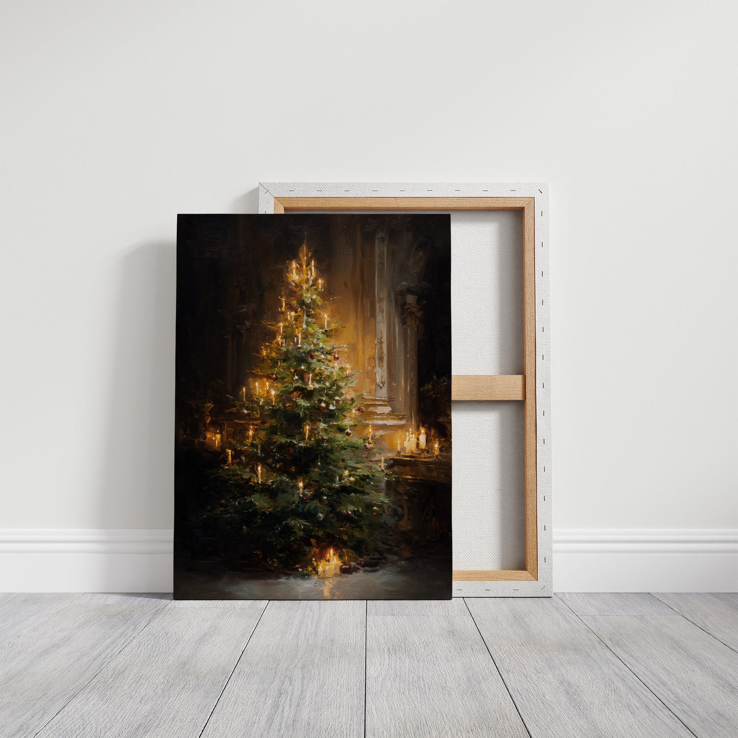 Candlelit Evergreen in Gilded Shadows