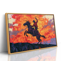 Rearing Cowboy, Desert Sunset Blaze