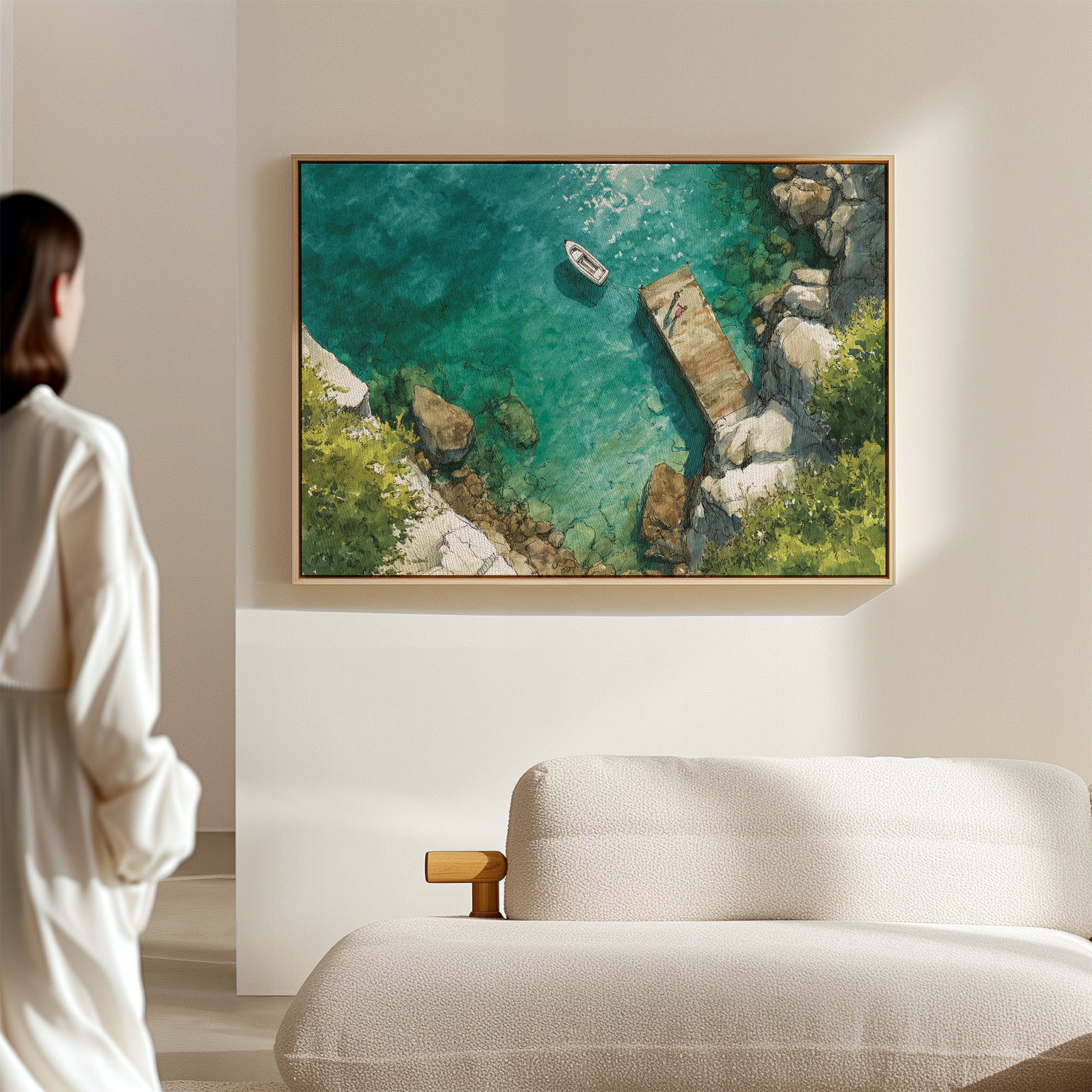 Summer Dock Floats In Turquoise Bay