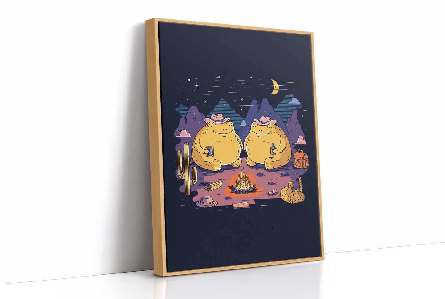 Campfire Croaks Under Moonlight
