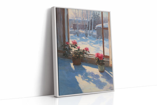 Winter's Embrace Through Tender Blooms